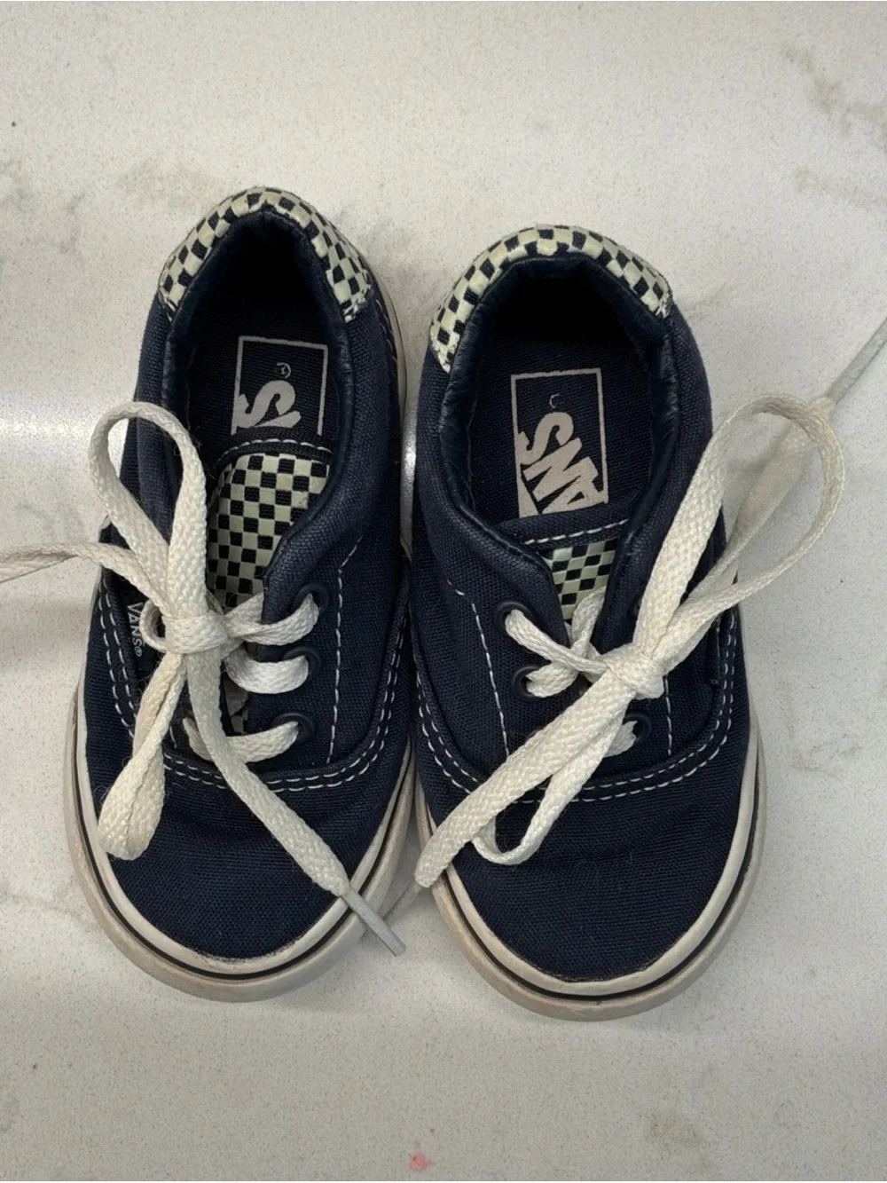 Vans Off the Wall Toddlers 5.5 Blue and White Checker Skater